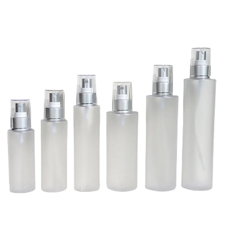 Spray Mist Bottle Empty Plastic Frost Silver Pump 100ml120ml150ml250ml300ml Refillable Cosmetic Packaging Lotion Bottle15Pcs