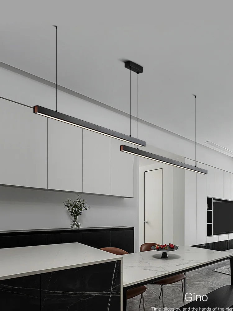 

Современная минималистичная алюминиевая линейная люстра в скандинавском стиле для декора комнаты, без основного светильника, для обеденного стола, бара, однорядная люстра