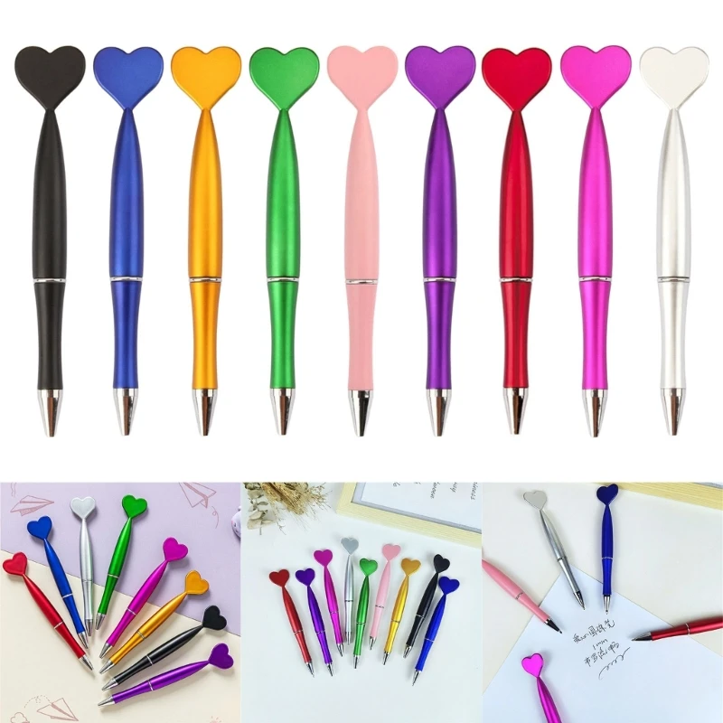 6 Pcs Heart Ballpoint Pens Rotating Writing Pen Valentine's Day Gift Wedding Souvenir Office School Stationery