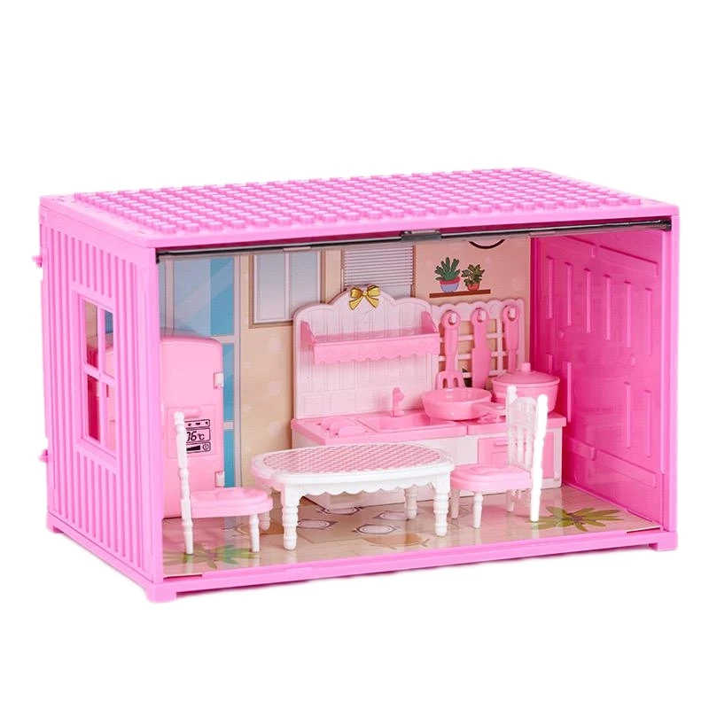 

Miniature Dollhouse Kitchen Toy Living Room Bedroom Bathroom Set Furniture Display Box Best Play Toy Gifts For Girl DIY Game