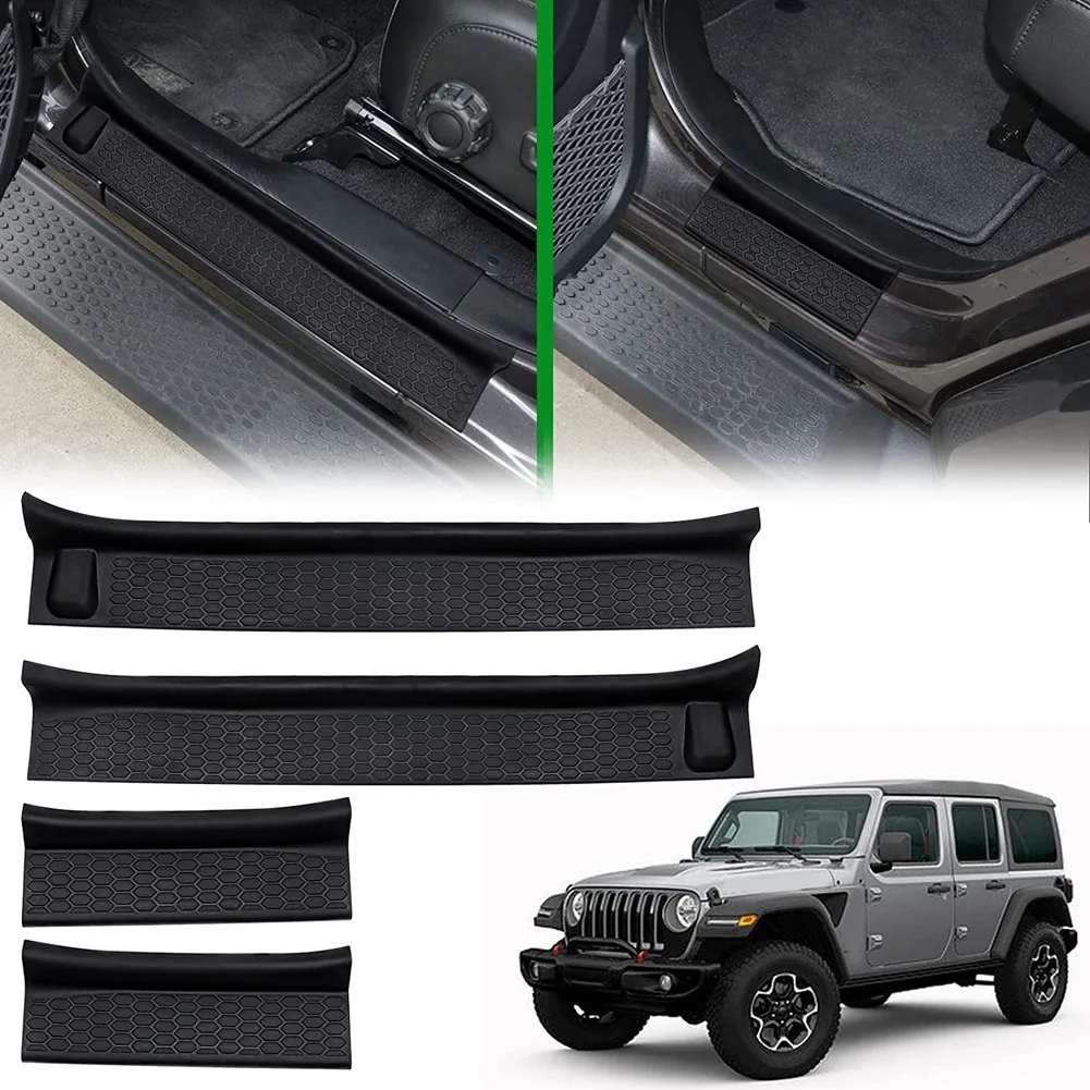 Door Sill Guards Door Sill Entry Guard for 2018-2022 Jeep- Wrangler JL & 2020-2022 Jeep- Gladiator JT Accessories ,Black