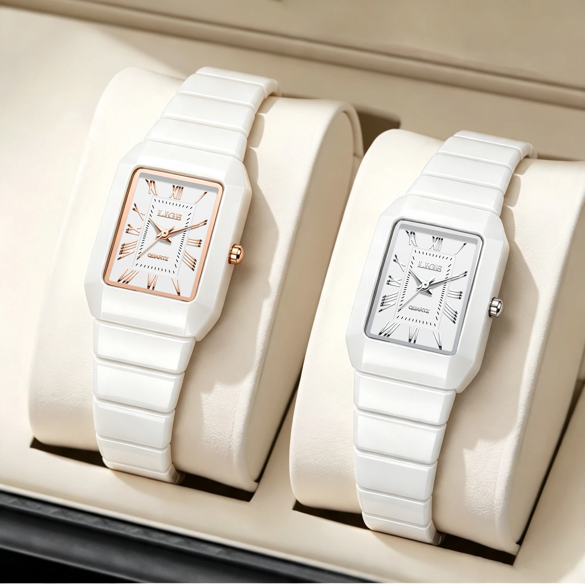 LIGE Top Luxury Watches For Women Stainless Steel Week Date Woman Wristwatch Luminous Waterproof Fashion Quartz Ladies Watch Gif