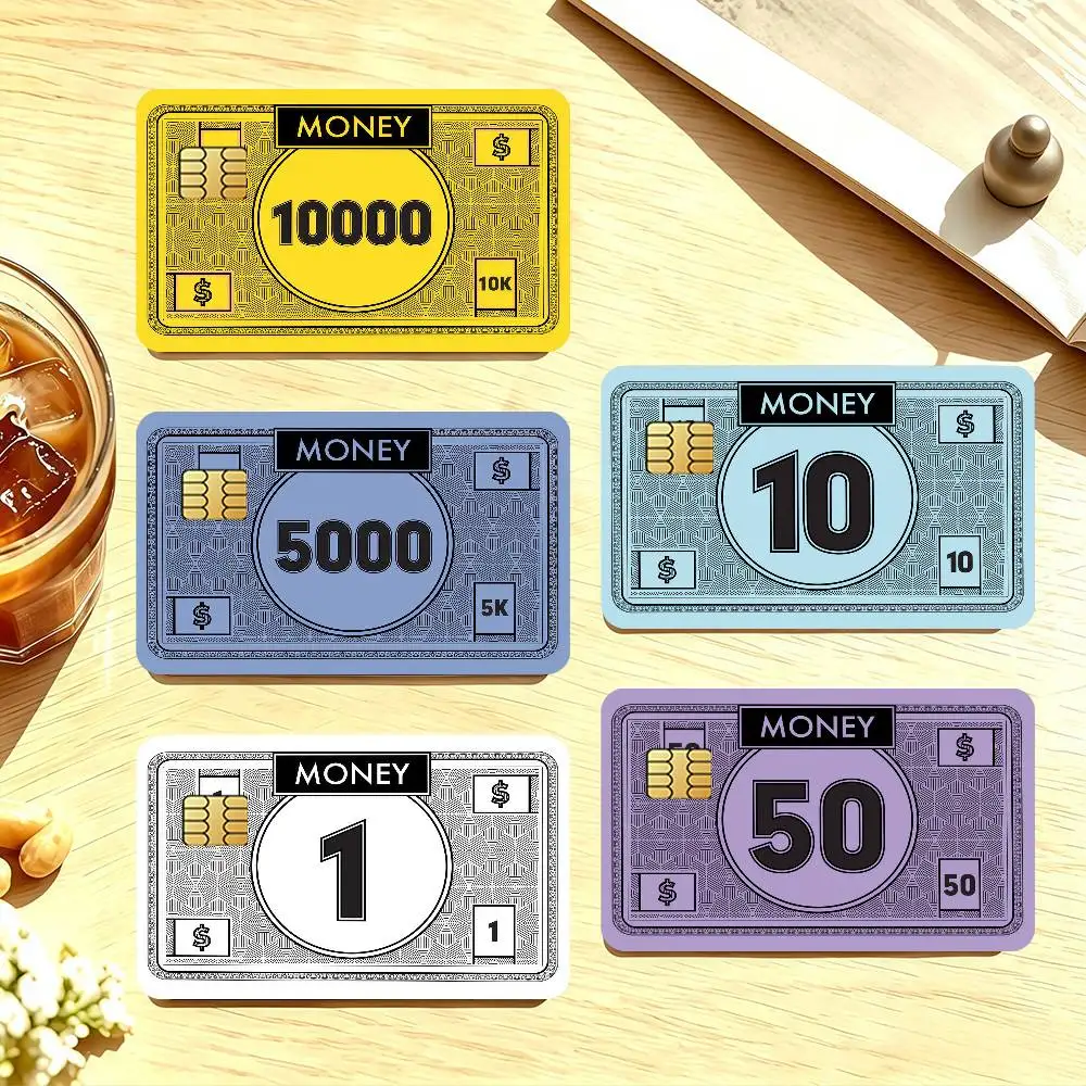 Funny Banknote pattern Credit Card Skin Stickers For Bank Card Bus Metro Cards Waterproof Anti-Scratch Gift 4PCS