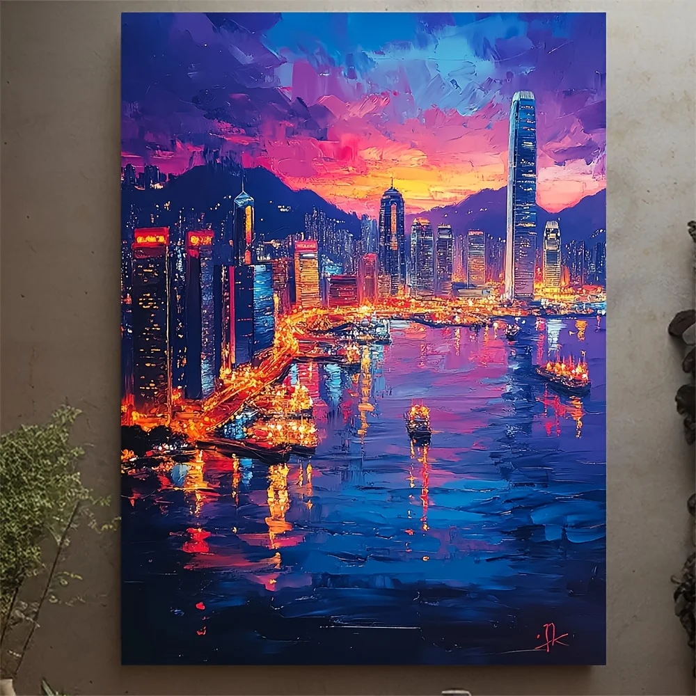 500/1000/1200/2000 Teile Puzzle für Erwachsene Hong Kong Nachtstadt-Skyline, Puzzle-Bretterspiele Denkspiele Geschenke Wohndekoration