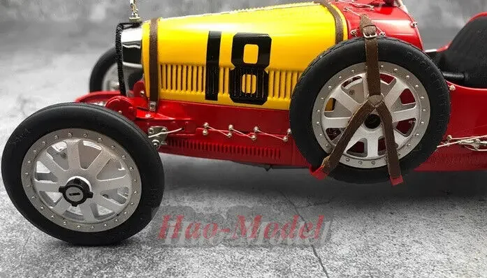 CMC 1/18 Per Bugatti T35 # 18 1924 Modello di auto in lega Giocattoli per bambini Ragazzi Regali di compleanno Simulazione Hobby Display Collezione Rosso giallo