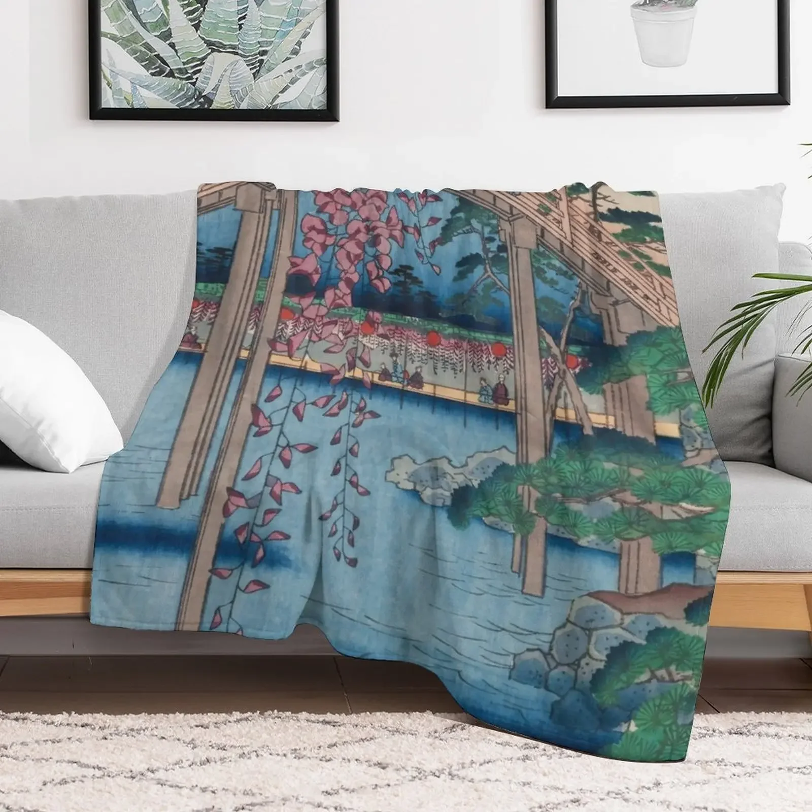 New Summer Shrine Vintage Ukiyo-e Woodblock Print Throw Blanket Blankets For Bed for sofa Soft Thermal Blankets