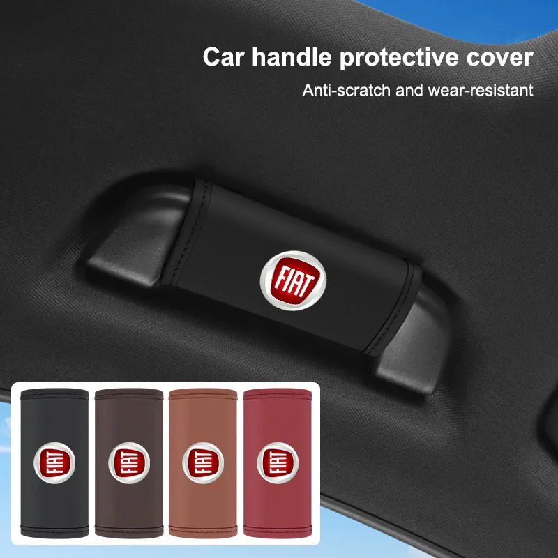 

Автомобильная наклейка на ручку крыши автомобиля, дверной подлокотник, кожаное покрытие для Fiat Ducato Abarth Tipo Panda Bravo Doblo Stilo 500 124 125