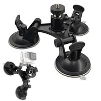 Tri-angle Car Suction Cup Glass Holder Tripod Mount for Insta360 X5 X4 X3 Dji Action 5 Pro 4 3 Hero 12 11 10 Camera Accessories