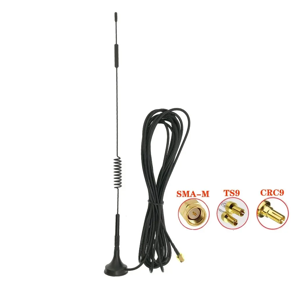 700-2700 MHz 12dBi 2G 3G 4G LTE Magnetic Antenna TS9 Connector SMA Male GSM External Router Antenna 3M 5M