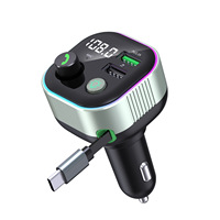 GZ11 Car Bluetooth 5.4 MP3 Player Retractable Cable with PD 65W Fast Charging Lossless Music U Drive Playback FM Transmitter