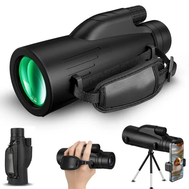 5000M Powerful Monocular 12x50 Monocular Long Reach Portable Telescope High Magnification Professional for Camping Telescopios G