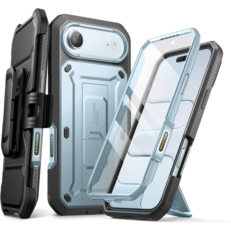 

Сверхмощный прочный чехол для телефона iPhone 17. Air с кнопкой управления камерой и встроенной подставкой. Защита военного класса Arct.