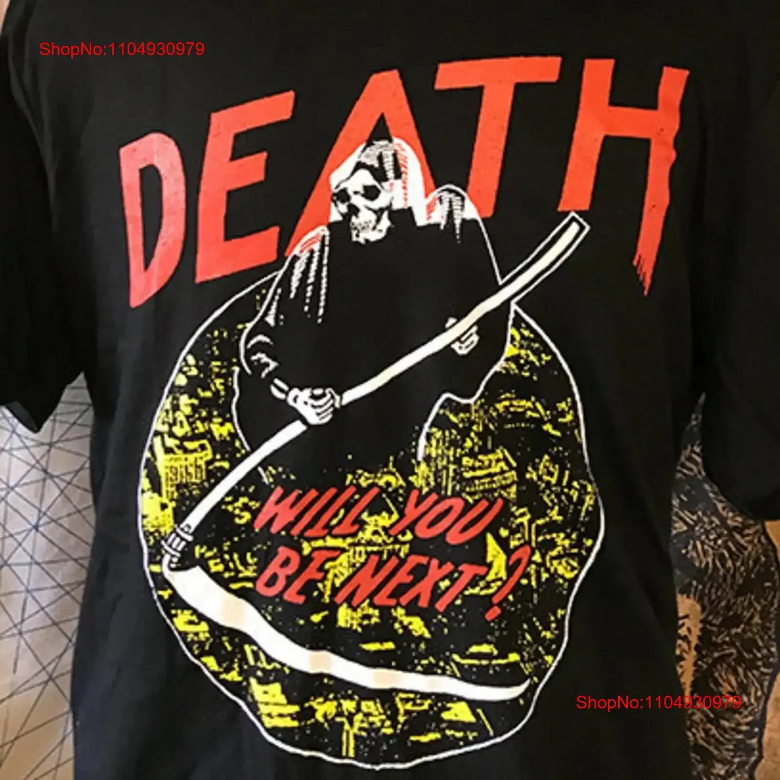 تي شيرت DEATH Will Be Next تي شيرت عتيق مصمم ملابس جرافيك ملابس الشارع الشهير أوم متعدد الاستخدامات للجنسين قابل للتنفس