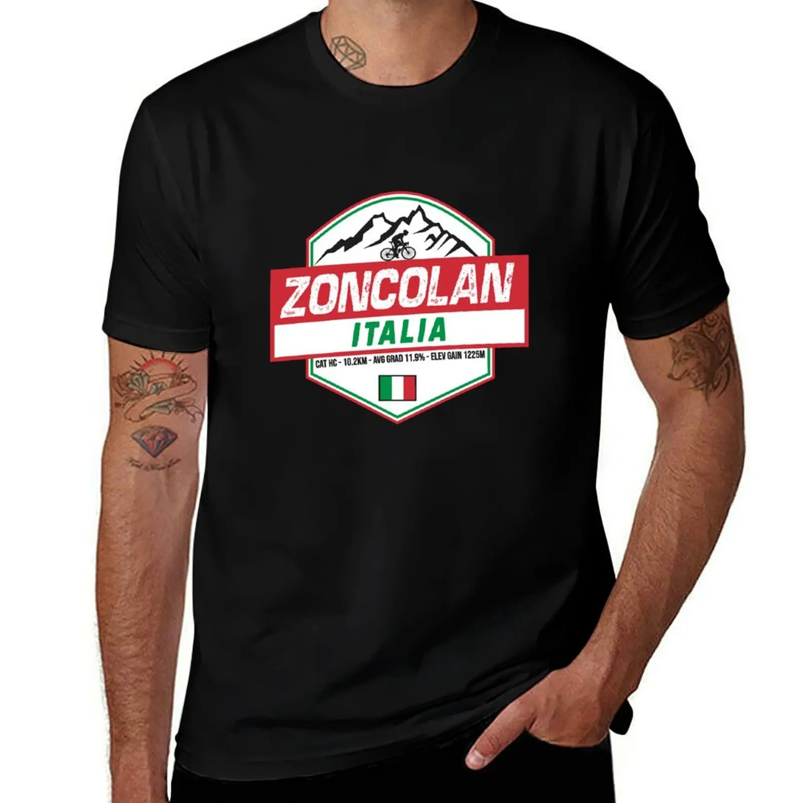 Monte Zoncolan Cycling Italy T-Shirt Casual Loose Short Sleeve Tee for Men T-Shirt