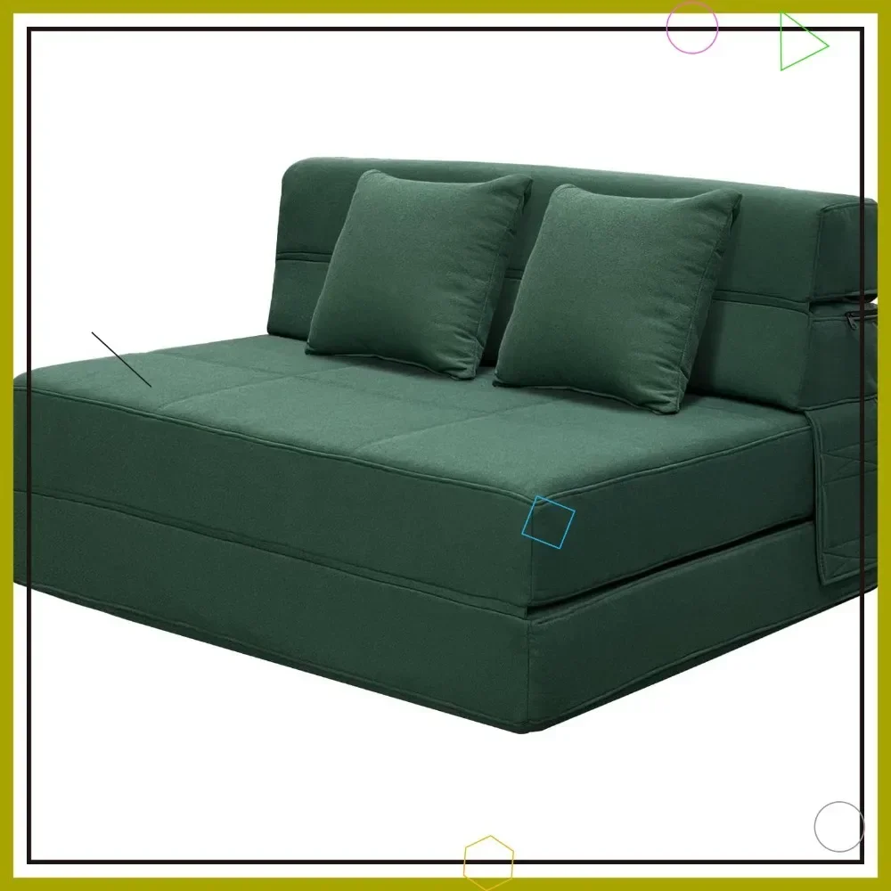 

Хит продаж: раскладной диван-кровать размера Queen с пеной с эффектом памяти, складное кресло-кровать, съемный чехол, темно-зеленый цвет