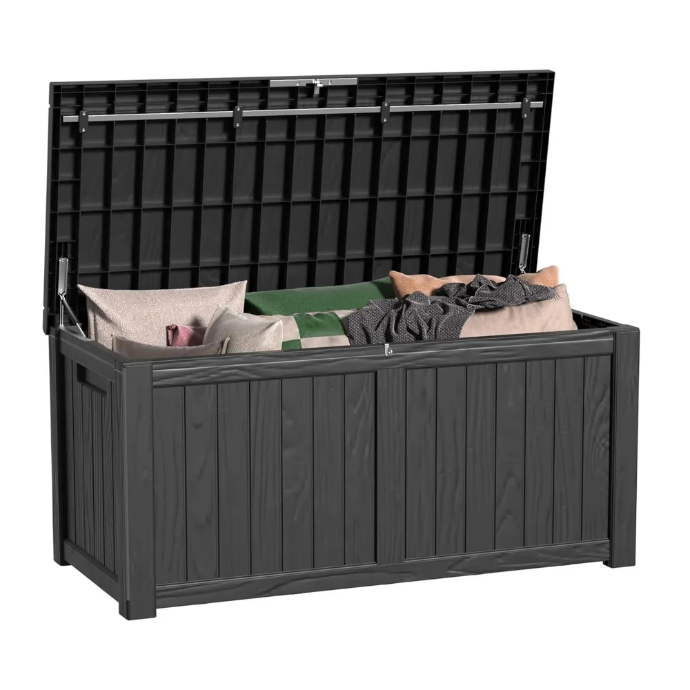 

150 Gallon Outdoor Deck Box, Storage Lockable Waterproof Patio Furniture, Garden Tools,Cushions,Pool Accessories Outside Storage