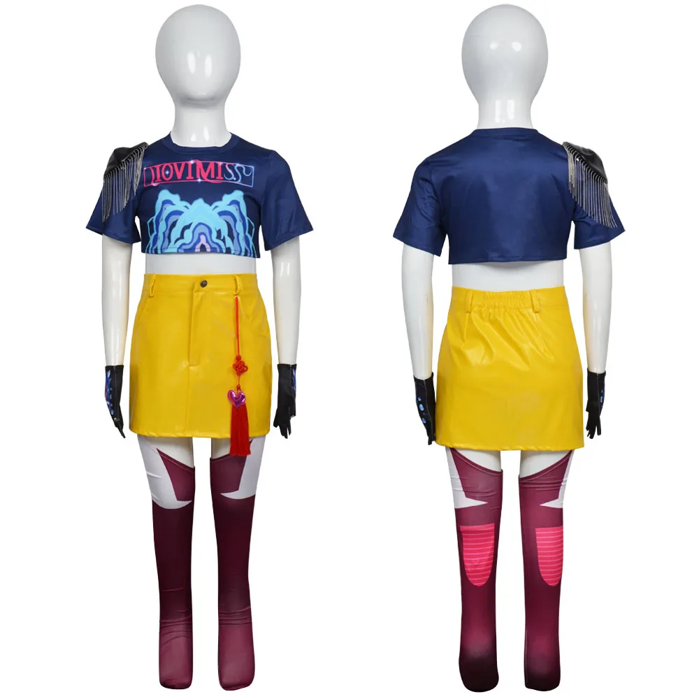 

Fashion Mira Performance Cosplay Print Costume Girl for K-Pop Demon Hunt Team Christmas Halloween Play Costume Outfit New