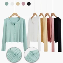 Special Offer Spring Summer And Autumn V-Neck Long-Sleeved Knitted Cardigan Women's Loose Fine Imitation Wool Thin Outerwear