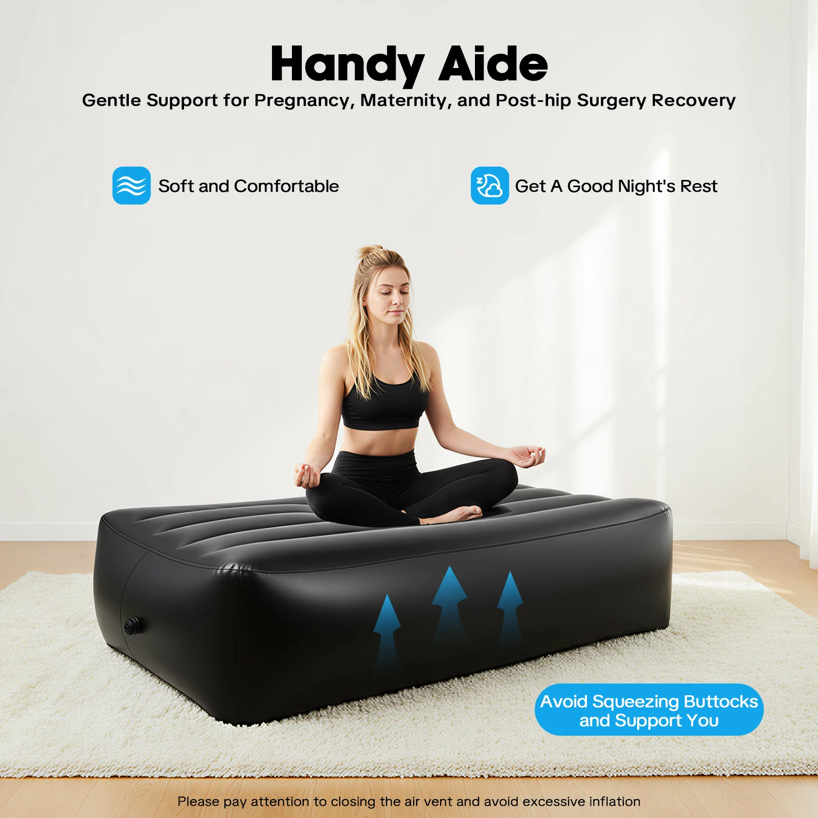 

Надувная кровать с опорой для кровообращения для снятия давления и комфорта. Быстрая установка для кемпинга, пляжа и дома