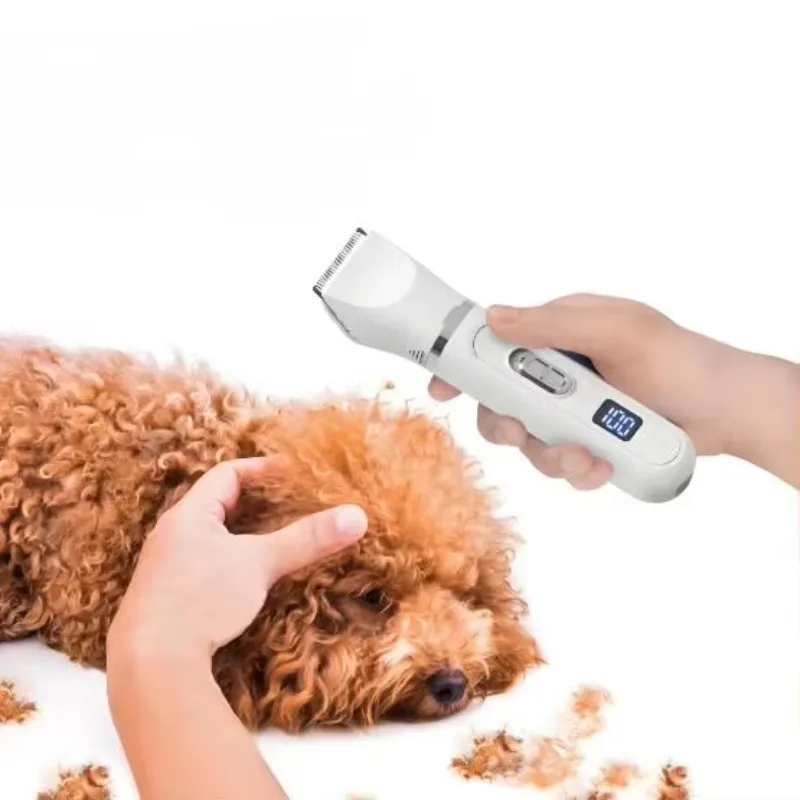 

Hot Sales Four-in-One Electric Pet Hair Shaver Dogs Cats USB Powered Ceramic Digital Display Waterproof Nail Grinder English