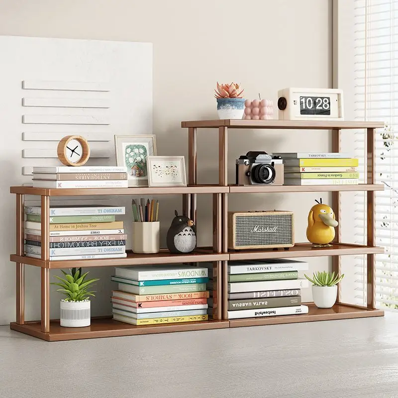 Space Saving Desktop Layered Storage Rack, Multi-Tier Mini Bookshelf Desk Organizer for Study Table Office Dorm Counter