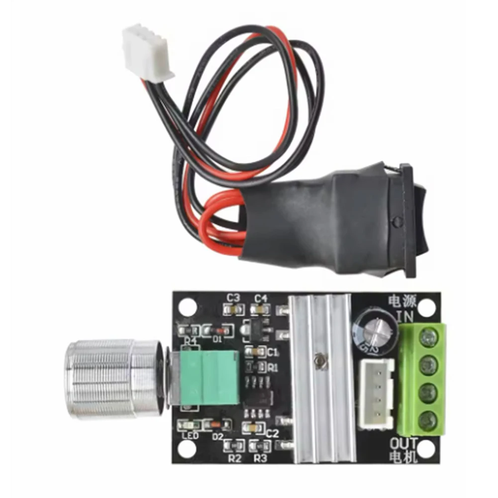 1pc DC 6V-28V Motor Speed Controller With Start-stop Switch For PWM Motor Speed Regulator 3A Speed Control