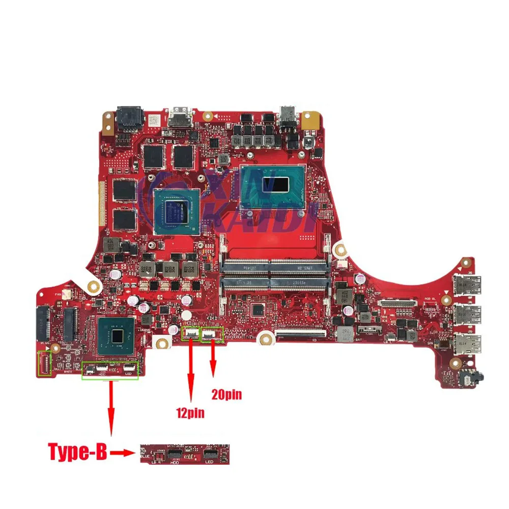 Scheda madre del computer portatile G531GT per scheda madre ASUS ROG G531GT G531G G731GT FX531GT con CPU I5-9300H GTX1650-4G 100% completamente testato