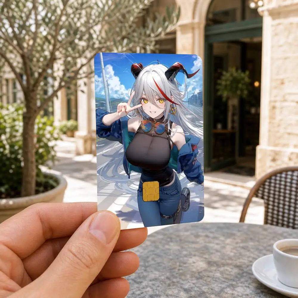 A-Azur Lane Prinz E-Eugen Waterproof Bank Card Sticker Skin for Credit Debit Chip Cards Decorative Cover Film