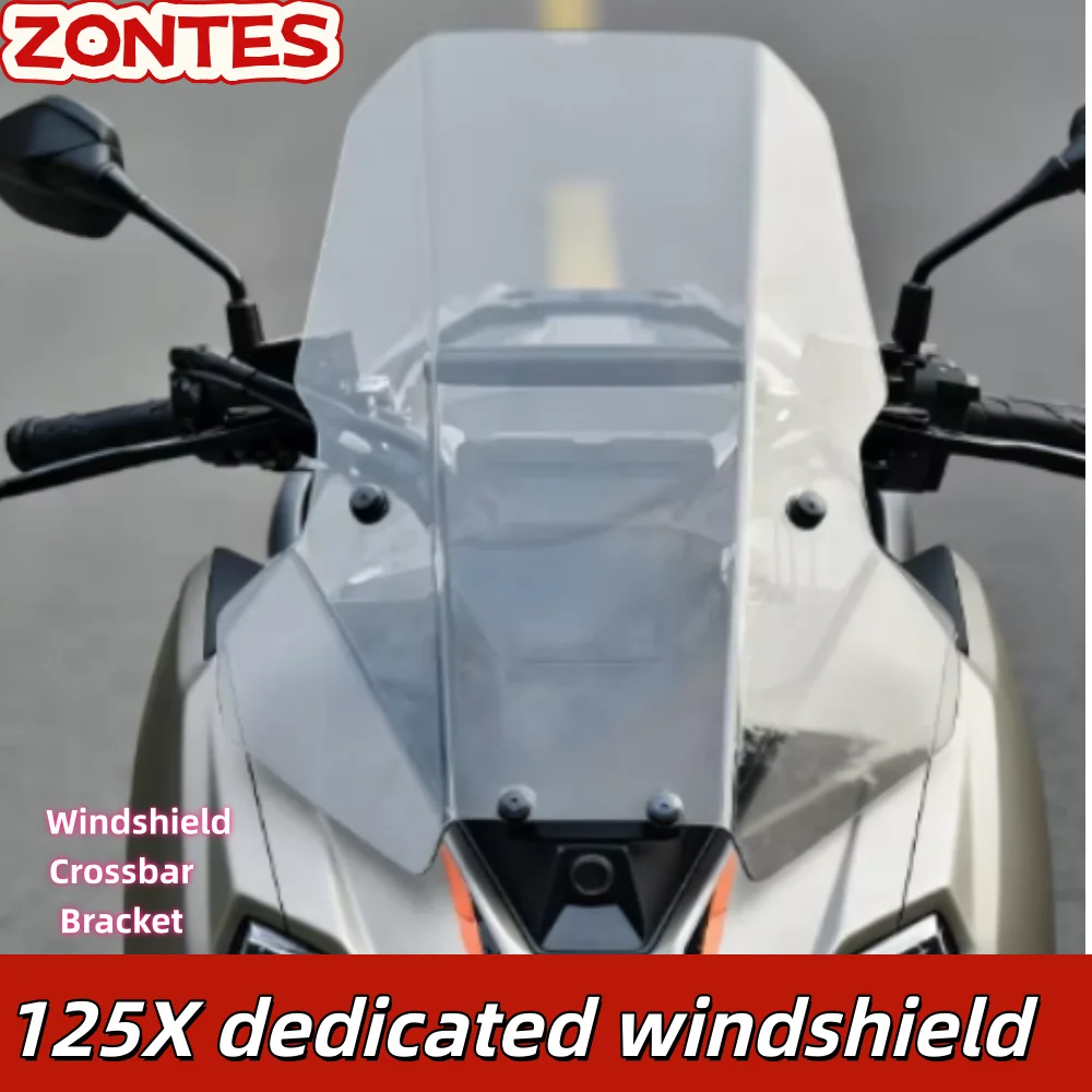 Suitable for ZONTES 125X Straight Windshield, 125X Front Windshield, Motorcycle Modification Parts, Crossbar Accessories.ZT125X