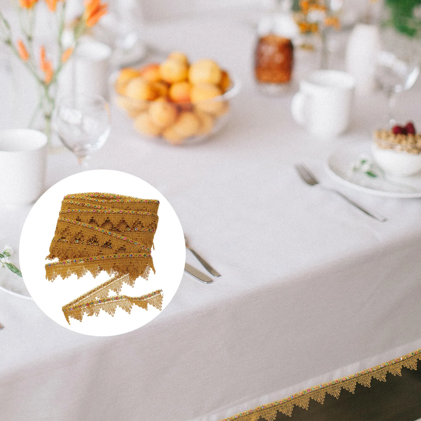 

Colorful Sequin Braided Fringe Trim Decorative Lace Ribbon for DIY Clothes Curtain Sewing Lace