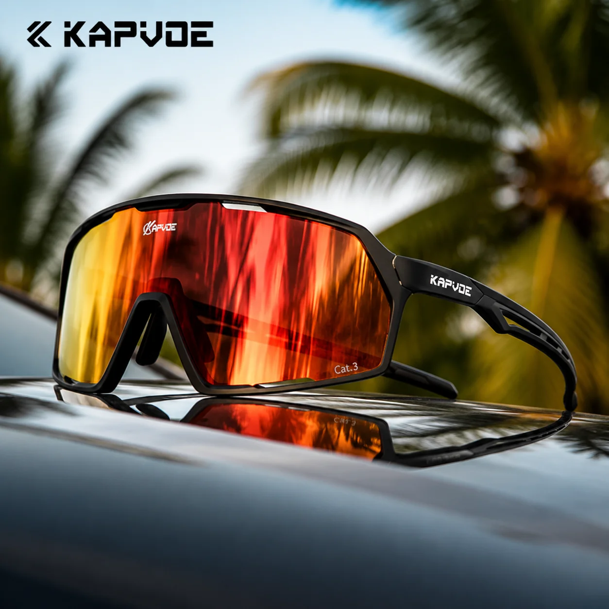 Kapvoe New Sports Sunglasses UV400 Cycling Glasses for Men MTB Mountain Bike Bicycle Eyewear Women Goggles Road Speed Skating