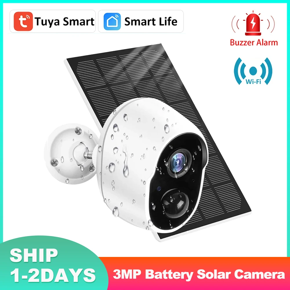 tuya smart life 3mp 5200mah bateria recarregavel painel solar outdoor wifi 1080p surveillance security siren camera alexa e google 01