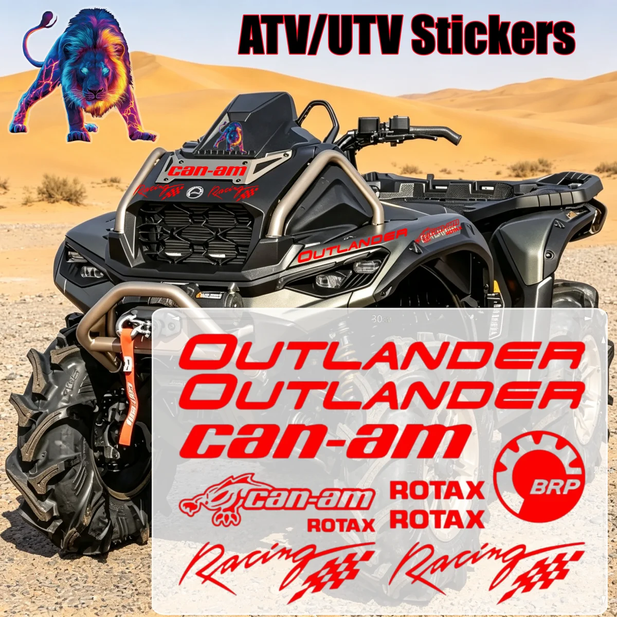 ATV Stickers Outlander Warteproof Decal Racing UTV Ssv PowerSport Vehicles Reflective Sticker for BRO Can-Am Rotax PRO MAX
