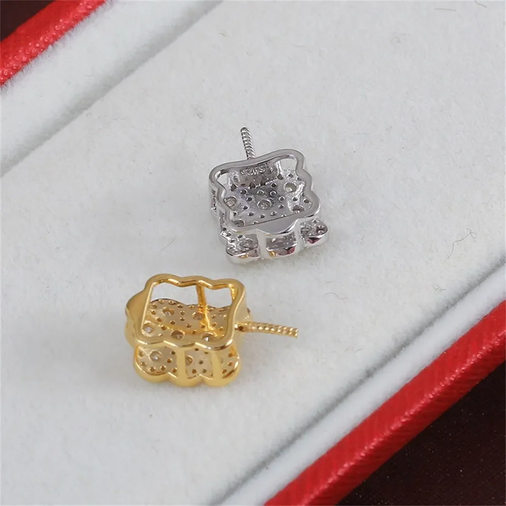 S925 Sterling Silver Pearl Pendant Setting, DIY Empty Bezel Cup Jewelry Supplies for Craft Making, Hollow Prong Pendant Findings