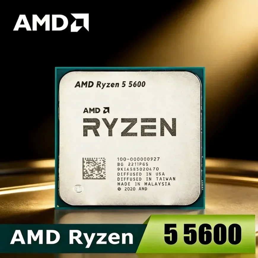 AMD Ryzen 5 5600 3.5 GHz New R5 5600 6-Core 12-Thread CPU 7NM L3=32M 100-000000927 Socket AM4 and without cooler