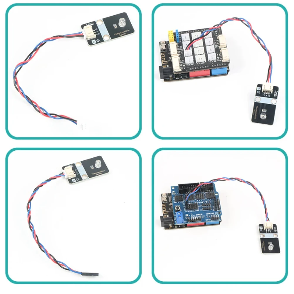 Módulo sensor fotorresistor, sensor de detección de luz fotoeléctrico de brillo, detección fotométrica compatible con Lego