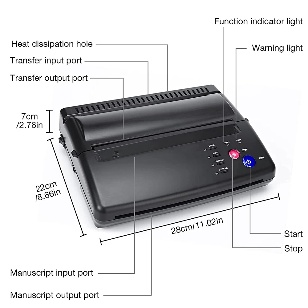 المهنية الوشم Stencil نقل آلة طابعة الحرارية ناسخة الوشم عدة نقل كريم الوشم نقل ورقة الملحقات