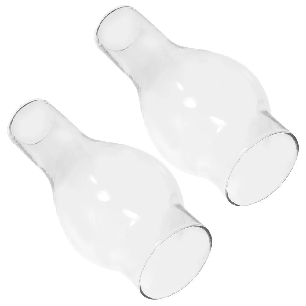 Abat-jour en verre Vintage, 2 pièces, couvercle de lampe à huile, cheminée transparente, décoration de maison, abat-jour