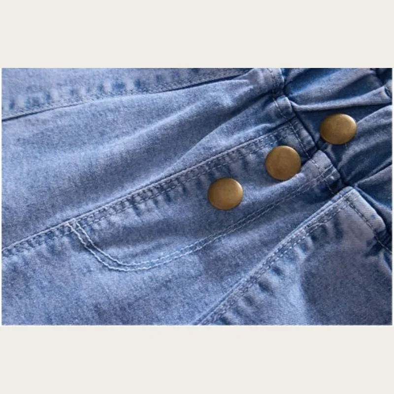 Girls Denim Elastic Waist Shorts 4