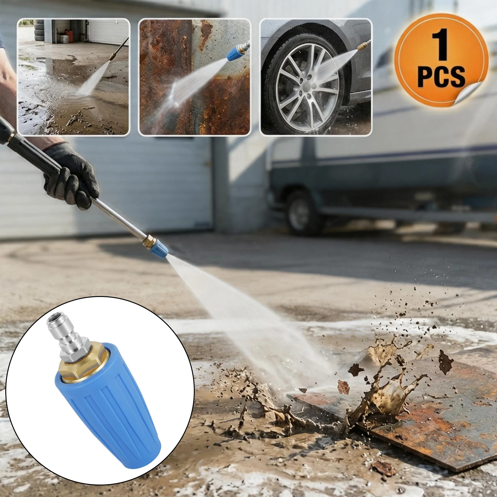 Turbo Nozzle Pressure Washer Tips 4000 PSI Max Rotating Pressure Washer Nozzle for Cleaning Brick, Concrete, Garden Irrigation