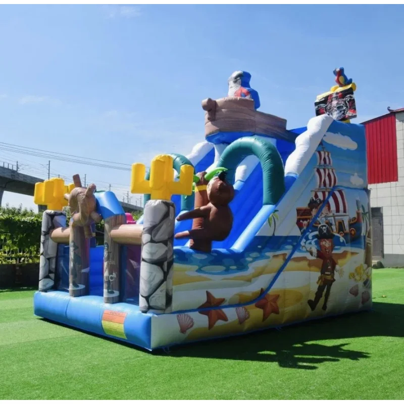 Commercial Grade Pirate Ship Inflatable Slide Pirate Theme Bouncer Slide for Kids Outdoor Party Rental Business