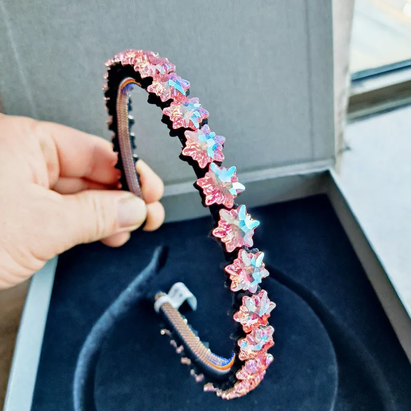 

jewelry high block luxury crystal hair lace teeth soft teeth headband handmade simple net red headwear temperament