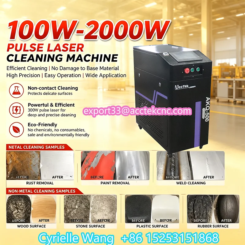 Handheld 2000W 1000W 500W 300W Pulse Laser Cleaner In Trolley Suitcase For Automotive Parts Mold Cleaning And Rust Stripping