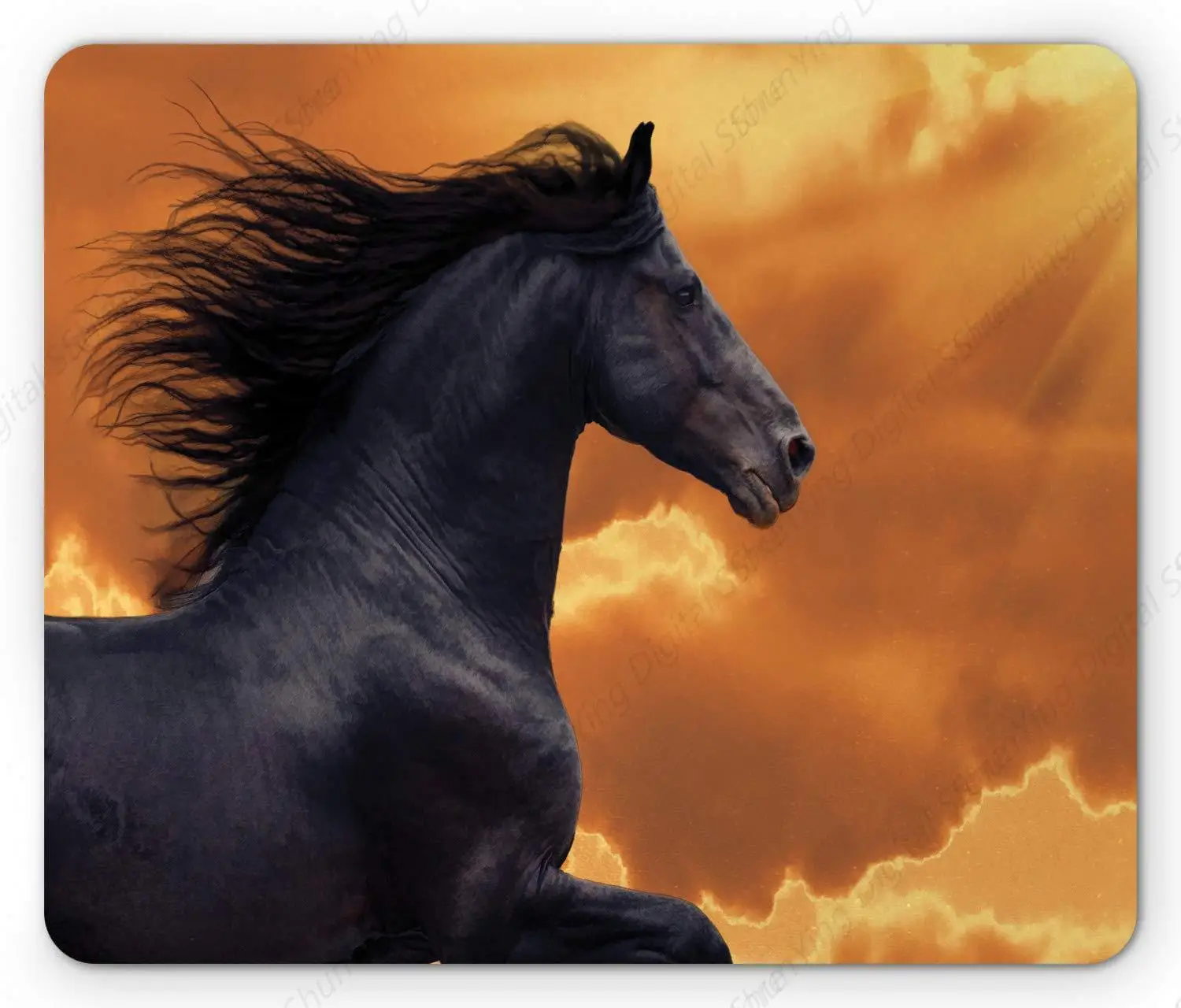 

Animal Horse Computer Mouse Pad Flying Frisia Amazon Portrait And Hot Sun Anti Slip Rubber Gaming Mouse Pad 25*30cm