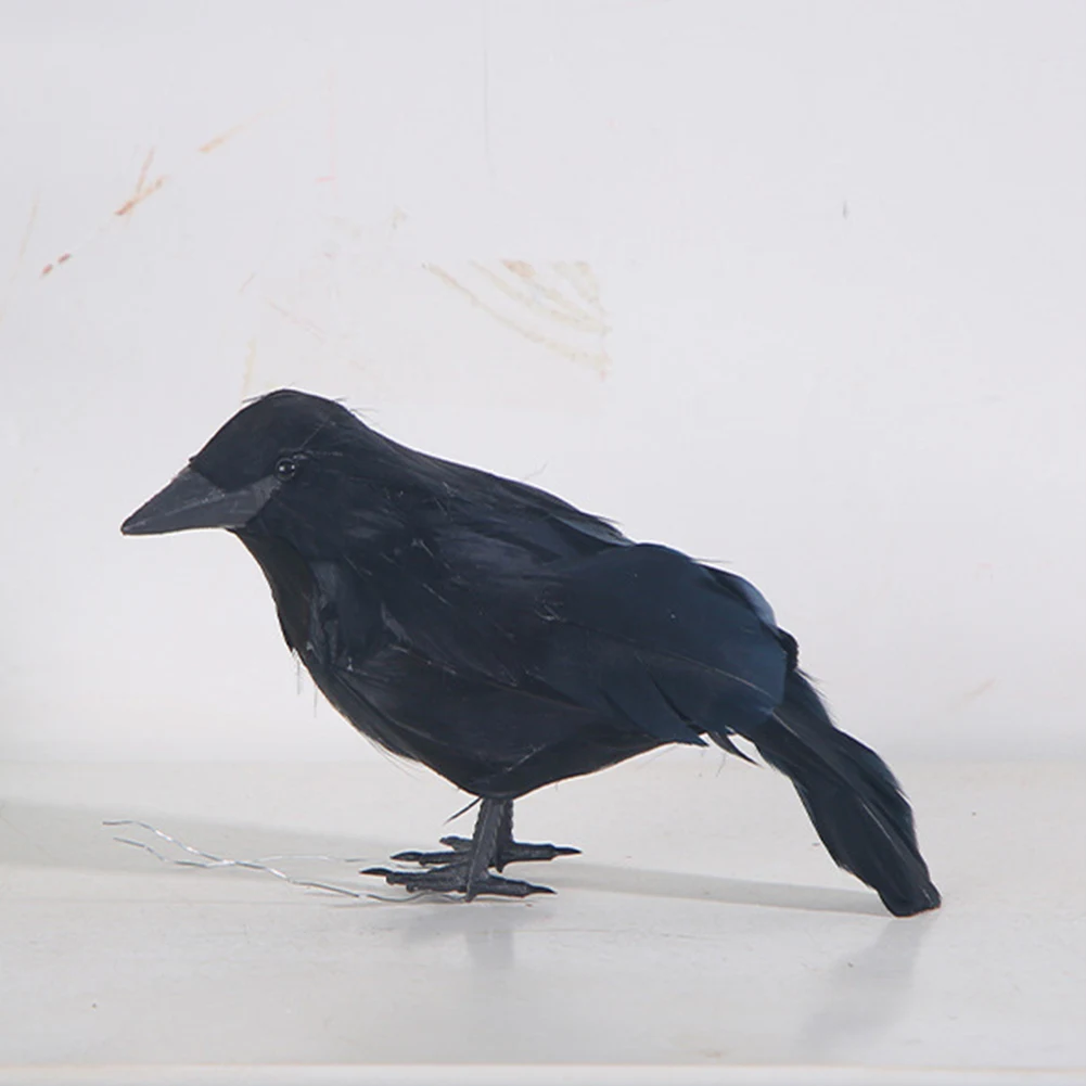 هالوين محاكاة الغراب واقعية الغراب الاصطناعي الغراب الغراب متعدد الوظائف جو احتفالي نابض بالحياة مسكون ديكور المنزل الدعائم