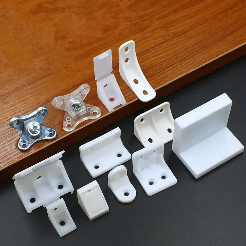 10pcs Thick nylon plastic corner brackets 90 degree plywood connector Joint Fastener Shelf support for Furniture cabinet fitting