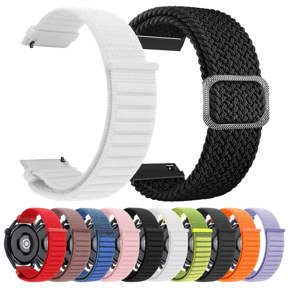 ل Garmin Venu 3 النايلون حلقة حزام Forerunner 265 255 570 165 245 الموسيقى Vivoactive 5 6 مضفر الفرقة Venu Sq 2 سوار 20 مللي متر 22 مللي متر