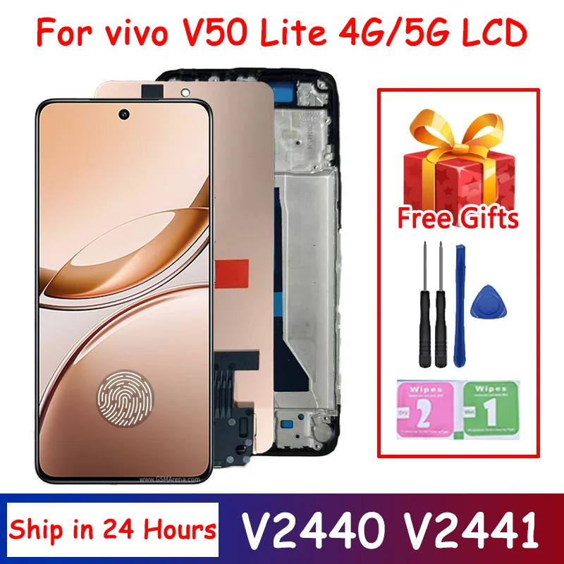 

6.77''AMOLED For Vivo V50 lite 4G V2441 LCD Display Touch Screen Digiziter For vivo V50Lite 5G V2440 Display Replacement