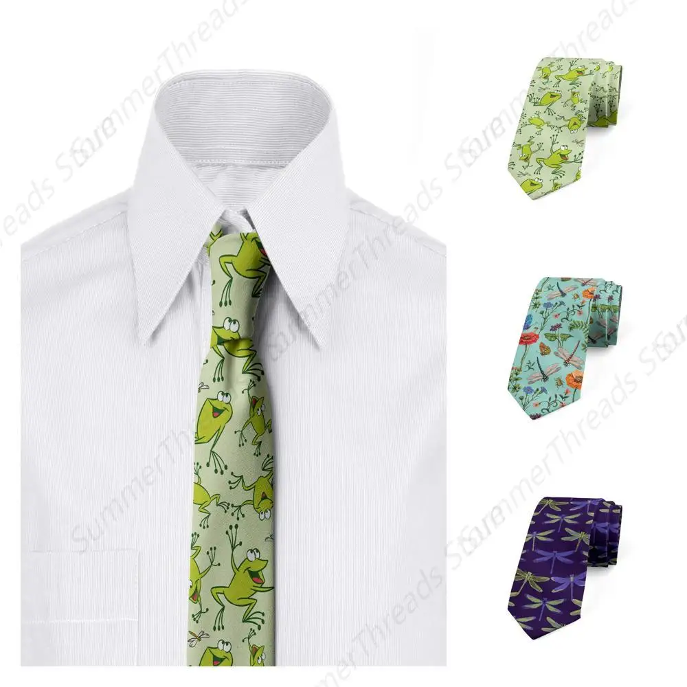 Necktie, Frogs Dragonflies Green Apple Ties