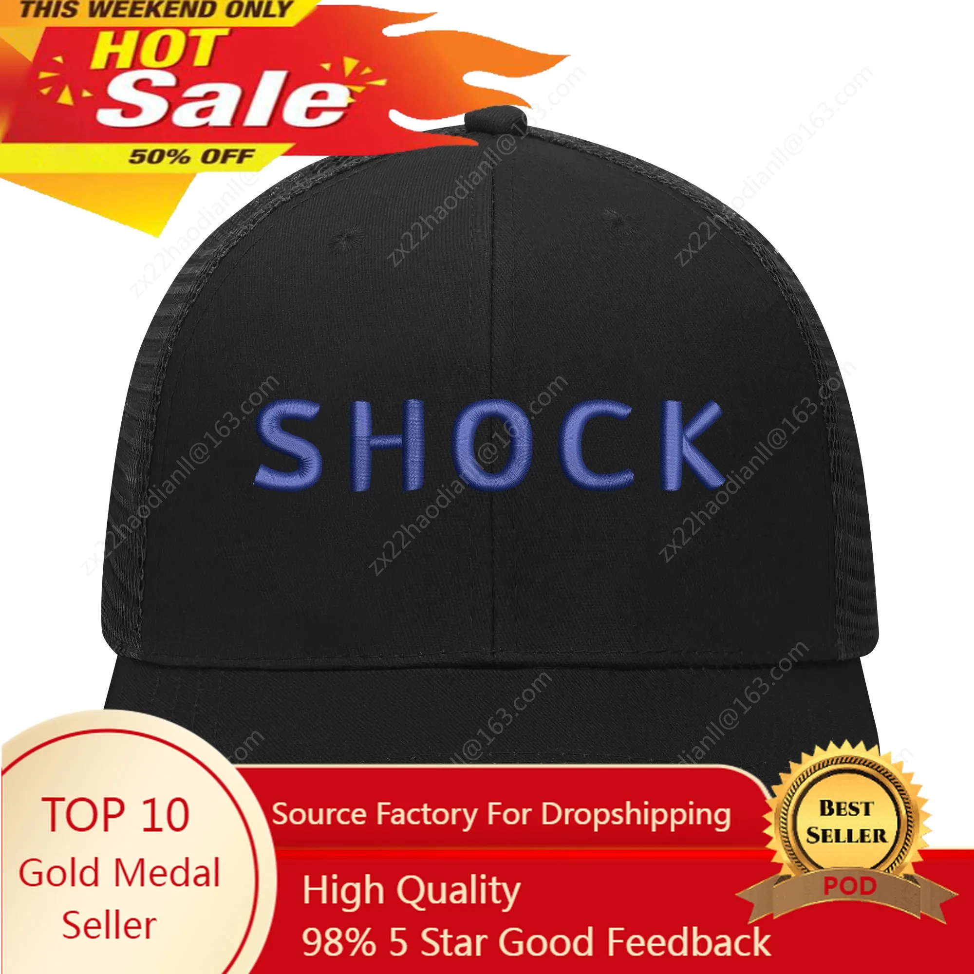 SHOCK pickleball Embroidery Hat Mens Womens High Quality Casual sports cap breathable Custom Made DIY Sunhat Adjustable Size